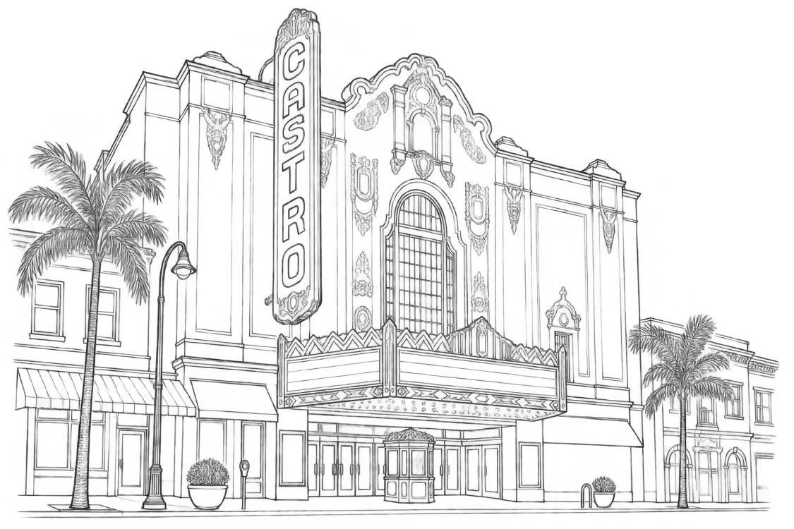 Doodle of the Castro Theatre marquee