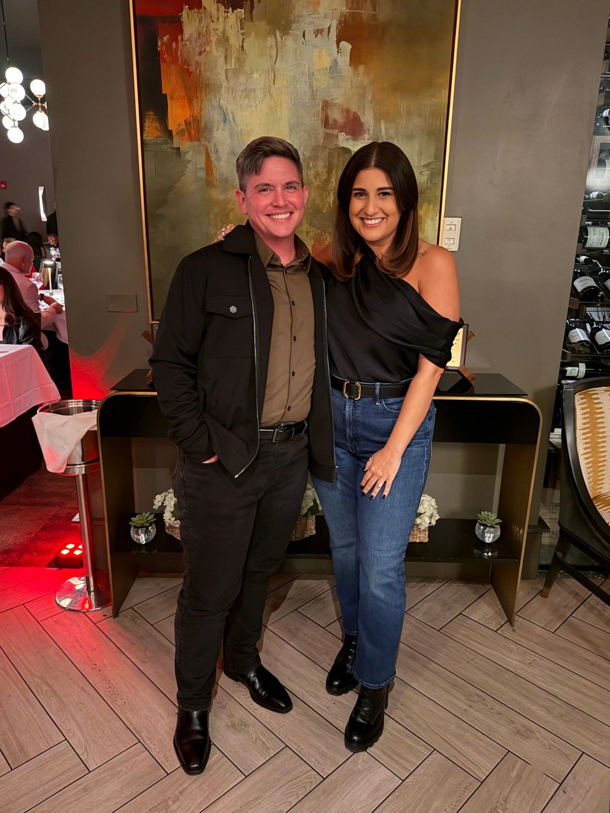 Eli and Ashley dressed up for a night out together